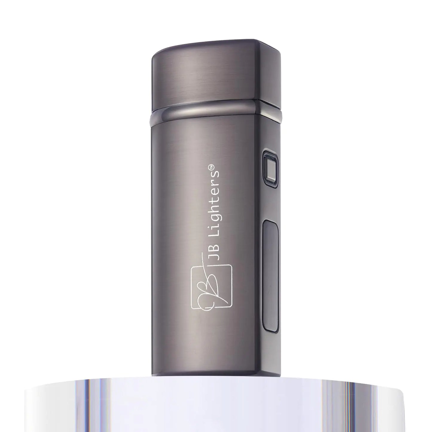 JB Lighter Brushed Black 3-Flame Butane Torch Lighter- Windproof & Waterproof Adjustable Jet Flame Lighters - Refillable Butane Gas One Touch Lighter - Electric Firing Backlit Butane Window