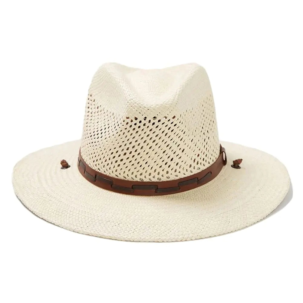 Stetson Mens Stetson Airway Vented Panama Straw Hat Natural Medium
