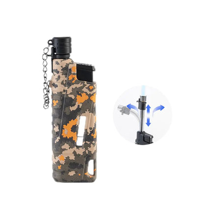 Torch Lighter Flexible Wand Telescopic Windproof Jet Flame Lighters Butane Refillable for for Candle Kitchen Outdoor Grill Fireplace Camping(Buatne Not Included)(Camouflage Yellow)