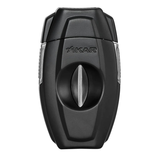 Xikar VX2 Black V-Cut Cigar Cutter with Stainless Steel Blades & Secure Lock Clips up to 70 Ring Gauge Cigars | 64 RG Bowl Spring-Loaded Deep V-Cut Cigar Snipper | Cigar Accessories for Aficionados